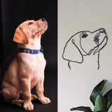 Wanddecoratie hout | van foto naar houten wanddecoratie, huisdier, hond One line art