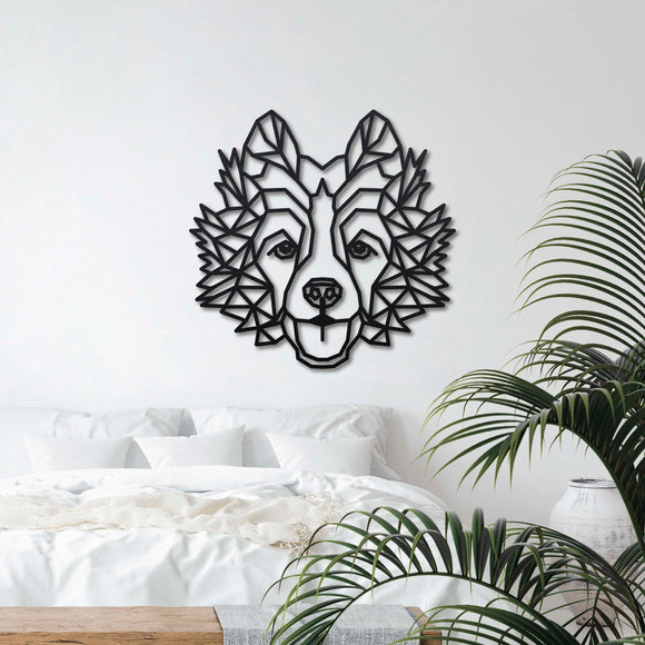 Wanddecoratie Hout Honden | Border Collie Geometrische vormen & dieren