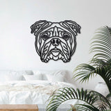 Wanddecoratie Hout Honden | Engelse Bulldog Geometrische vormen & dieren