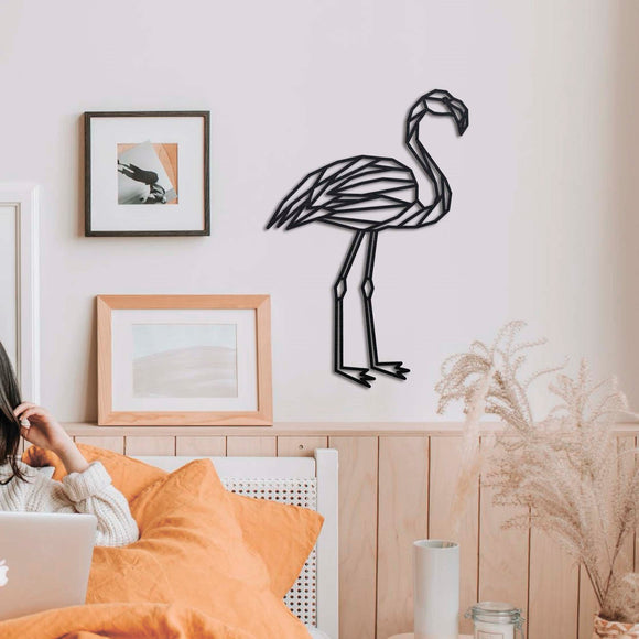 Wanddecoratie Hout | Flamingo Geometrische vormen & dieren