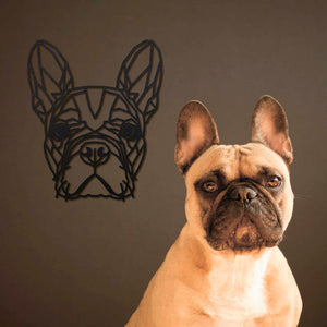 Wanddecoratie Hout Honden | Franse Bulldog Geometrische vormen & dieren