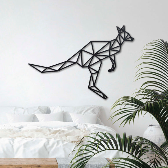 Wanddecoratie Hout | Kangoeroe Geometrische vormen & dieren