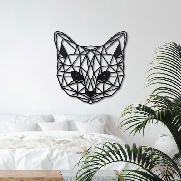 Wanddecoratie Hout | Kattenkop Geometrische vormen & dieren