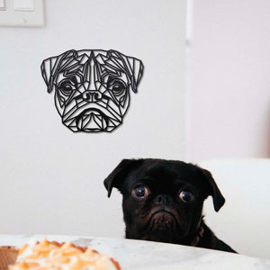 Wanddecoratie Hout Honden | Mopshond Geometrische vormen & dieren