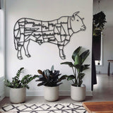 Wanddecoratie Hout | DID. Stier - rundvlees - wat zit waar