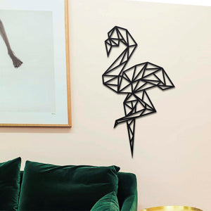 Wanddecoratie van hout | Flamingo Geometrisch dier