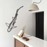 Wanddecoratie Hout | Fish Shark One line art