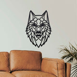 Wanddecoratie Hout | Wolf Geometrische vormen & dieren