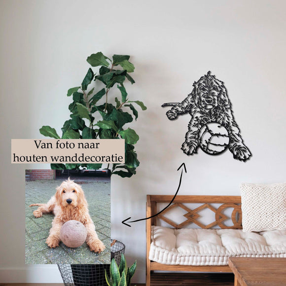 Wanddecoratie hout | van foto naar houten wanddecoratie, huisdier, hond