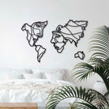 Wanddecoratie Hout | DID. Wereldkaart - Gezichten