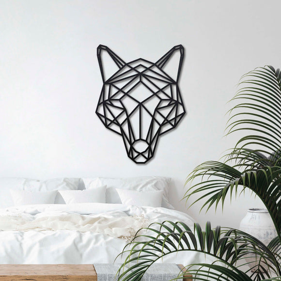 Wanddecoratie Hout | Wolf Geometrische vormen & dieren