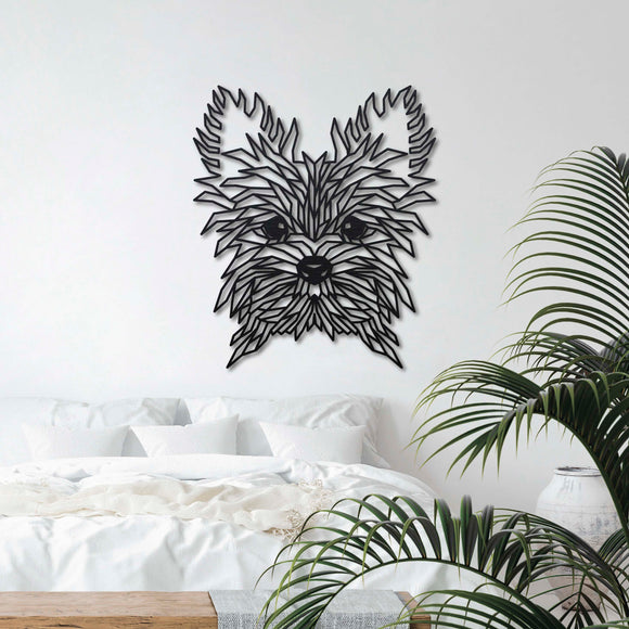 Wanddecoratie Hout Honden | Yorkshire Terrier Geometrische vormen & dieren